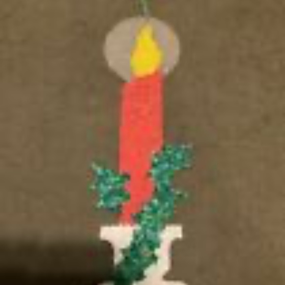 2 Vintage retro melted Plastic Popcorn Christmas Decor Glowing Candle with Holly - Picture 9 of 11